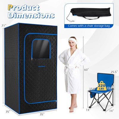 Niebieska kabina sauny parowej XXL