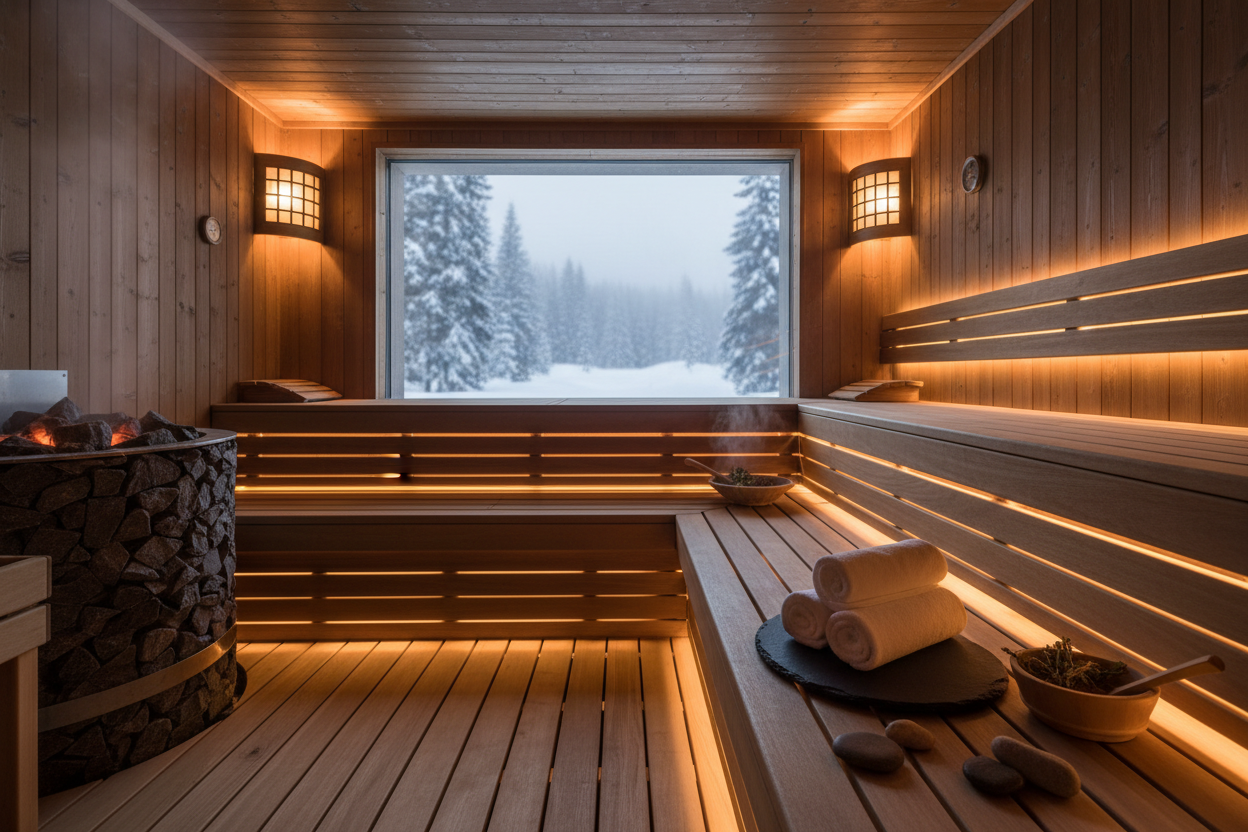 zrób zdjęcie dla strony łaźni i sauny